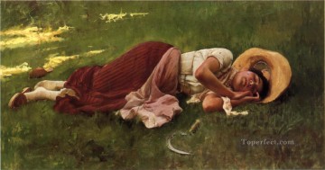 シエスタの肖像画 フランク・デュベネック Oil Paintings